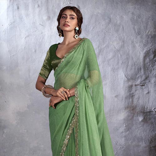 Green Georgette Saree